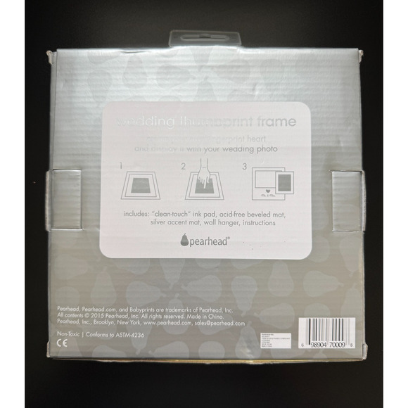 Pearhead Heart Thumbprint 8x8x0.63 Inch (Pack of 1), Frame - Picture 2 of 2